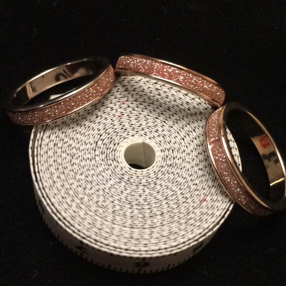 Stack rings in rose gold / rhinestone / gold - Picture 2 of 5